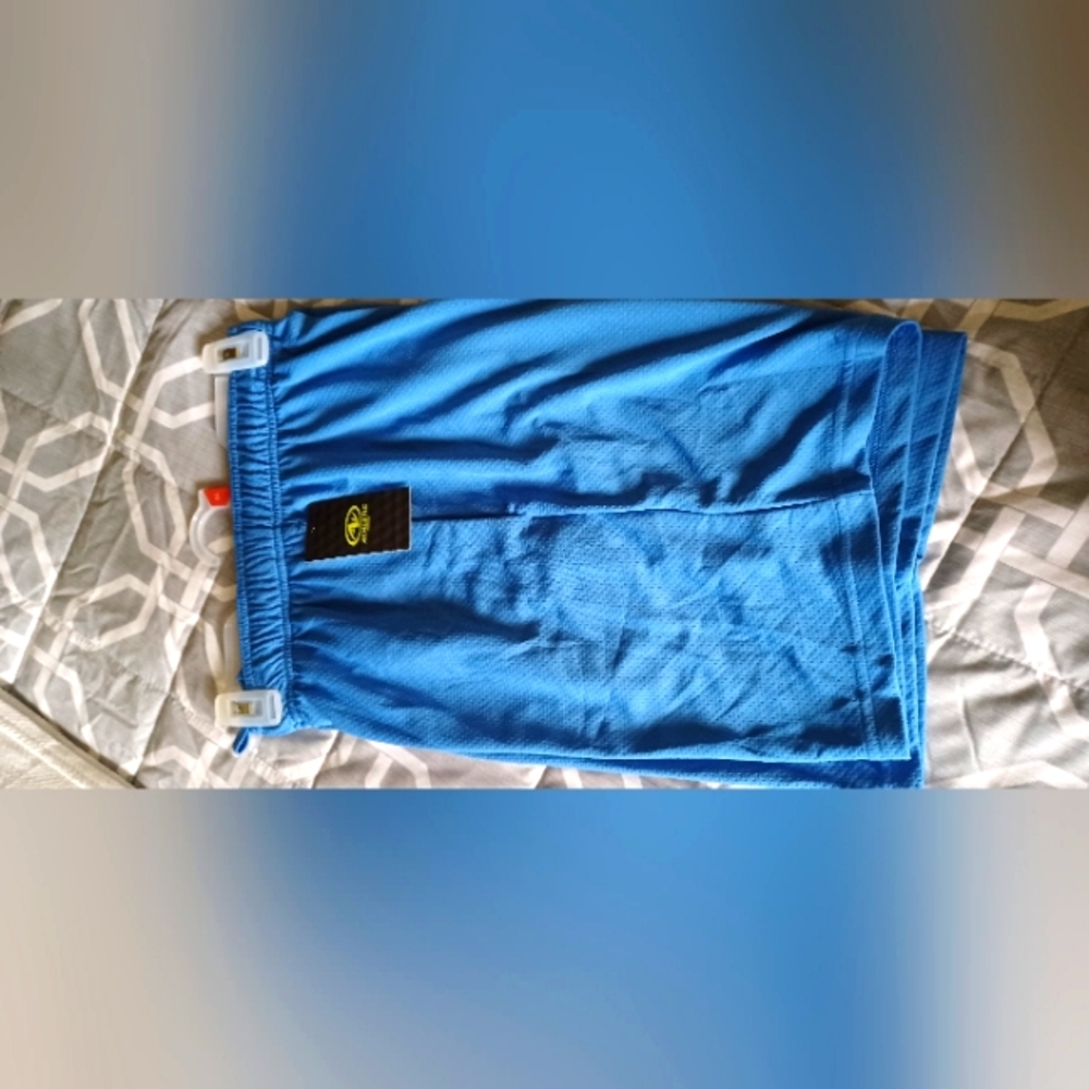 Mens Athletic shorts, blue fleece, Size (M 32-34) (New).
